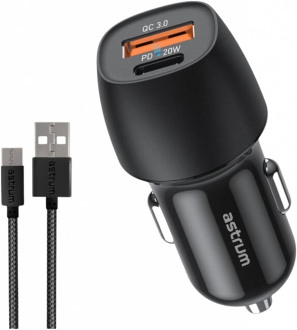 Car Charger Dual Port Usb-A + Usb-C Astrum