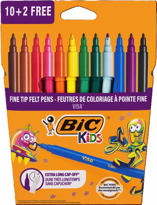 Pen Fibre Bickids Visa Wallet 12Pc Asst Colours