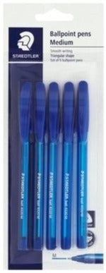 Pen Ballpoint Staedtler 5Pc Blue Blister
