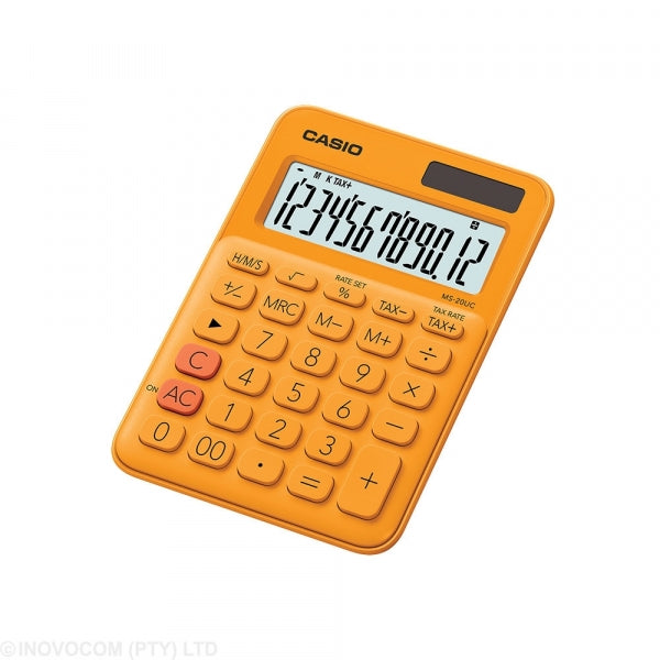 Calculator Casio 12 Digit Mini Desktop Orange
