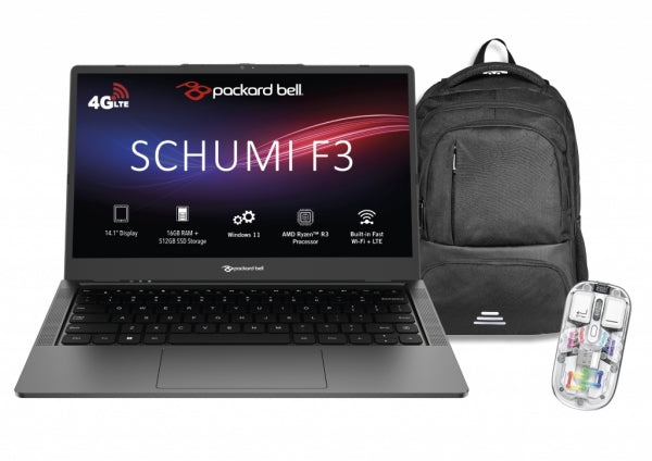 Notebook Packard Bell Amd Ryzen 3 14Inch 16Gb 512Gb Bundle (Mouse + Backpack) Win 11 Pro
