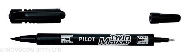 Marker Pilot Twin Fine Xtra Fine Point Black