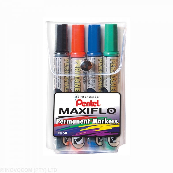 Marker Permanent Pentel Maxiflo Bullet Wallet of 5