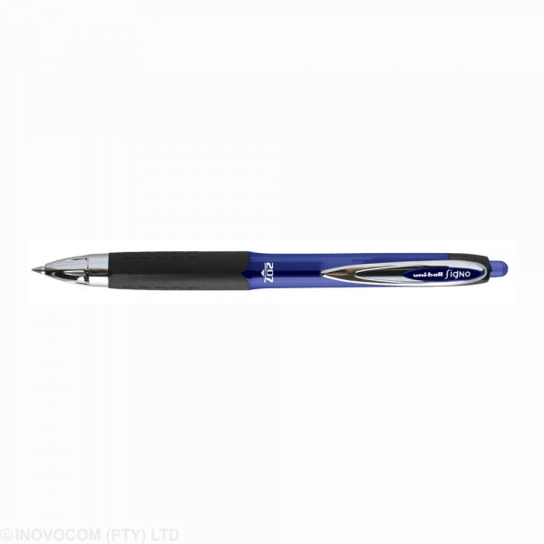 Pen Gel Rollerball Retractable Uni Ball Signo Umn 207 Fine 0.7Mm Blue