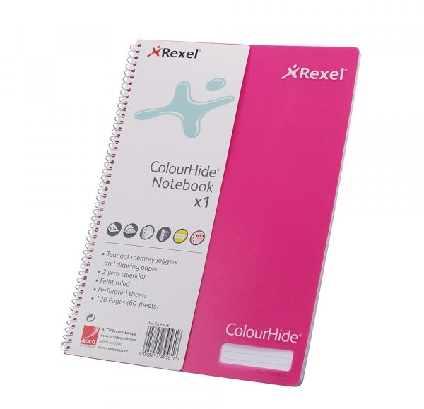 Notebook A4 Perf Feint Ruled Pink