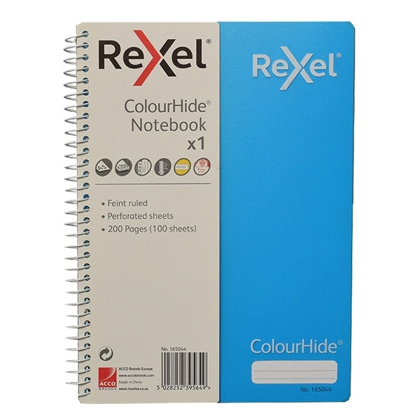 Journal Rexel Side Wiro A4 Colourhide Feint Ruled 120Pg Blue