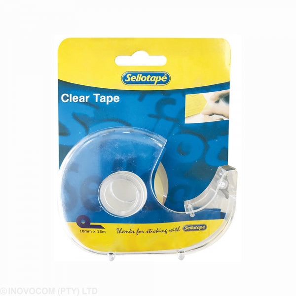 Adhesive Tape Sellotape 18Mmx15m + Dispenser Clear