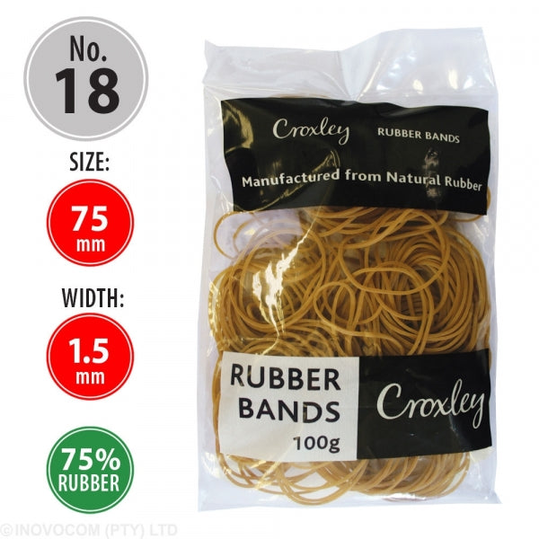 Rubber Bands Croxley No 18 100G