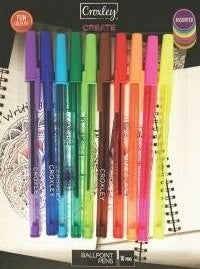 Pen Ballpoint Croxley Fun Wallet 10 Assorted
