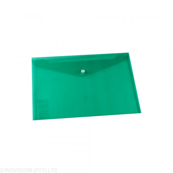 Document Wallet A4 Pp Stud Close Green