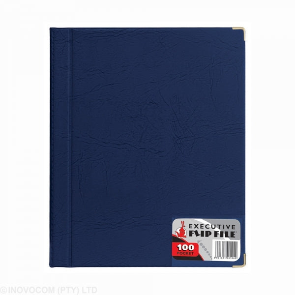 Flip File Executive 100 Pocket Blue