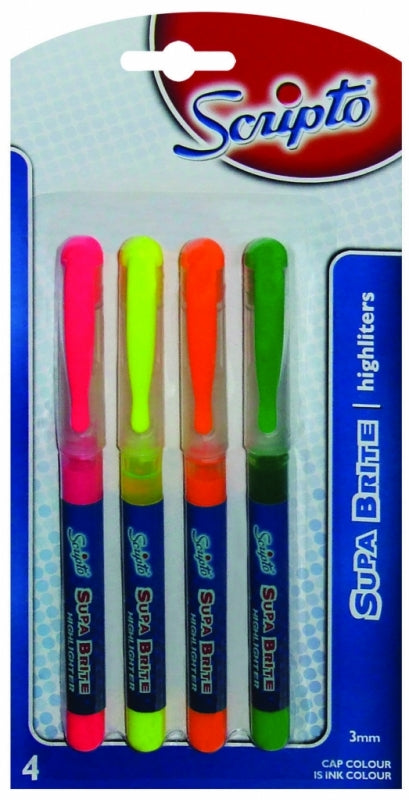 Highlighters Scripto Supa Brite Wallet 4