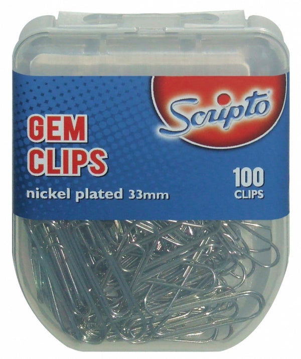 Gem Clips Scripto 33Mm 100'S Nickel