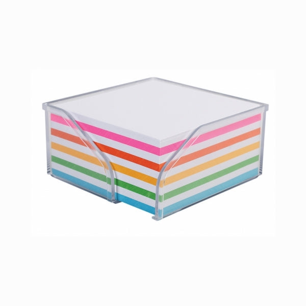 Memo Cube Half Size in Holder Rainbow