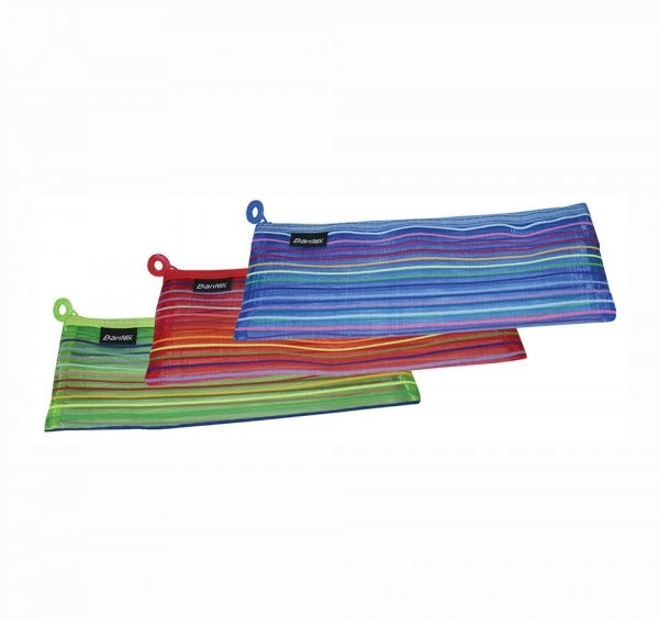 Pencil Bag Bantex Zip Mesh Striped Dl
