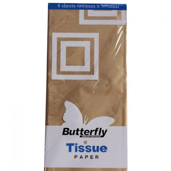 Tissue Paper 4 Sheets - Gold ( T38 )