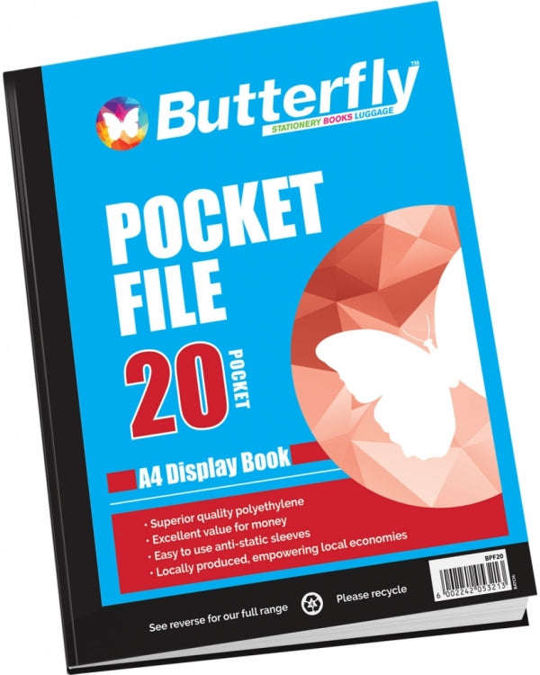 Pocket File Butterfly A4 20 Page
