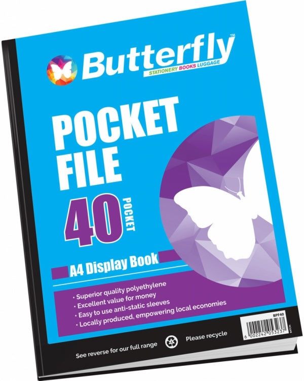 Pocket File Butterfly A4 40 Page