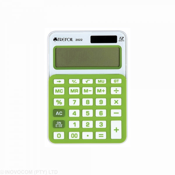 Calculator Desktop 12 Digit Small 2022 Green/White