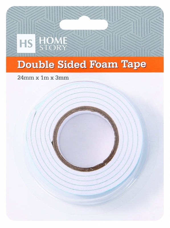 Tape Double Sided Foam 24Mm X 1M X 3Mm Carded