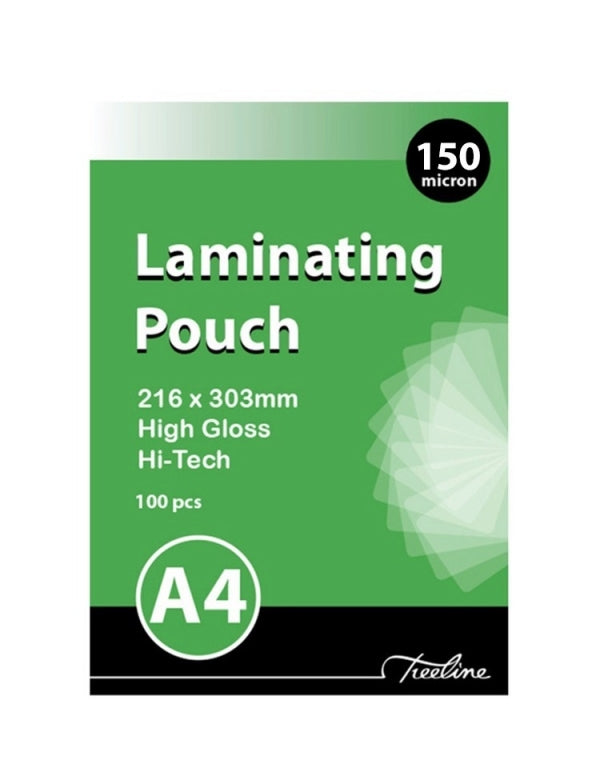 Laminating Pouch Treeline A4 150Mic 100Pc