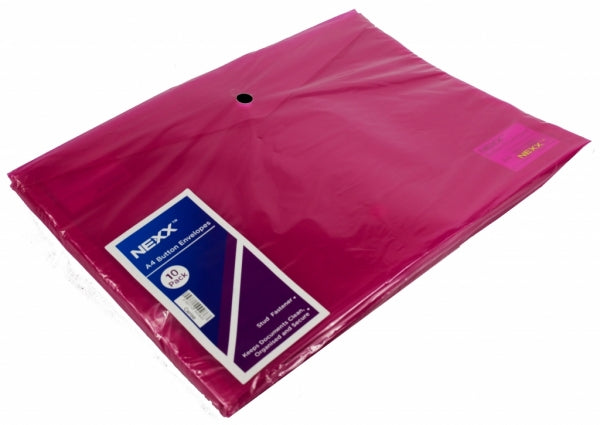 Document Wallet A4 Nexx With Button Pink