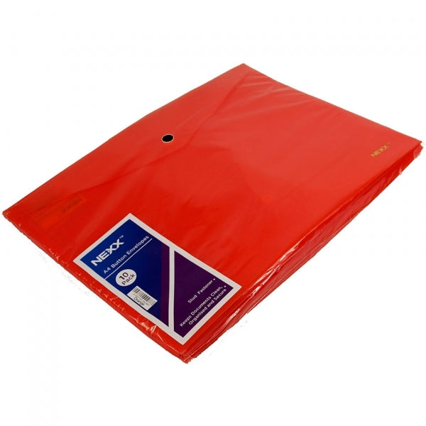 Document Wallet A4 Nexx With Button Orange