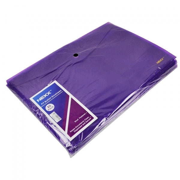 Document Wallet A4 Nexx With Button Purple