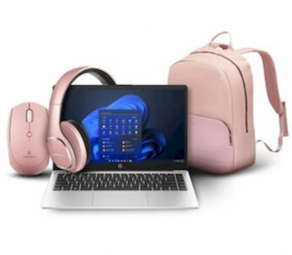 Notebook Hp Bundle - Hp 245 G10 14 Inch 8Gb/256Gb Win11 + Headphone Rg + Wireless Mouse Pink + Backp