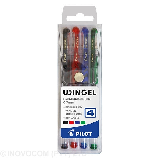 Pen Gel Pilot Wingel Basic Wallet 4Pc Asst Colours