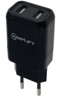 Charger Wall Amplify Dual Usb With Micro Cable, Black