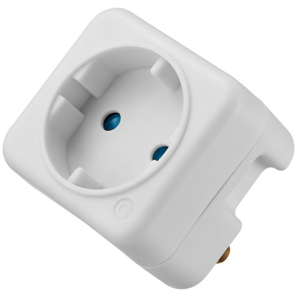 Switched 1 Way Schuko Adaptor- White