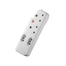 Switched Basics 3 Pin Adaptor -2X16a,2X5a 3Pin Euro+Medium Surge