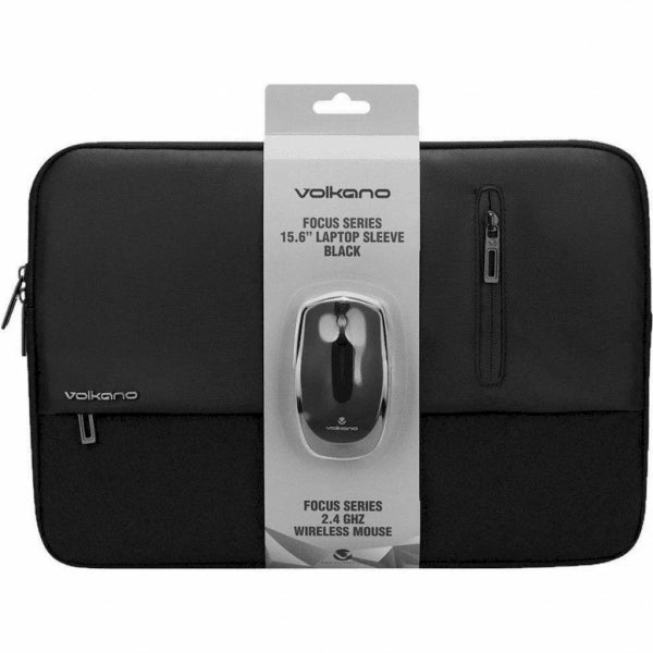 Bag Volkano Focus Laptop Sleeve and Wireless Mouse Series 15.6 Inch, Black