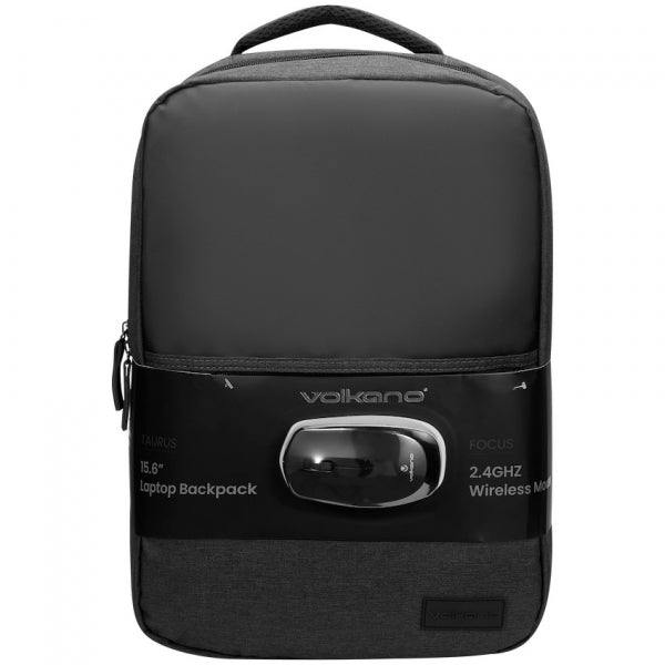 Backpack and Mouse Combo Volkano Taurus 15.6Inch, Black