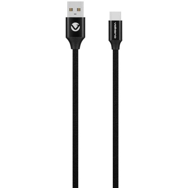 Cable Volkano on the Go Usb to Type-C 30W Braided 1M, Black
