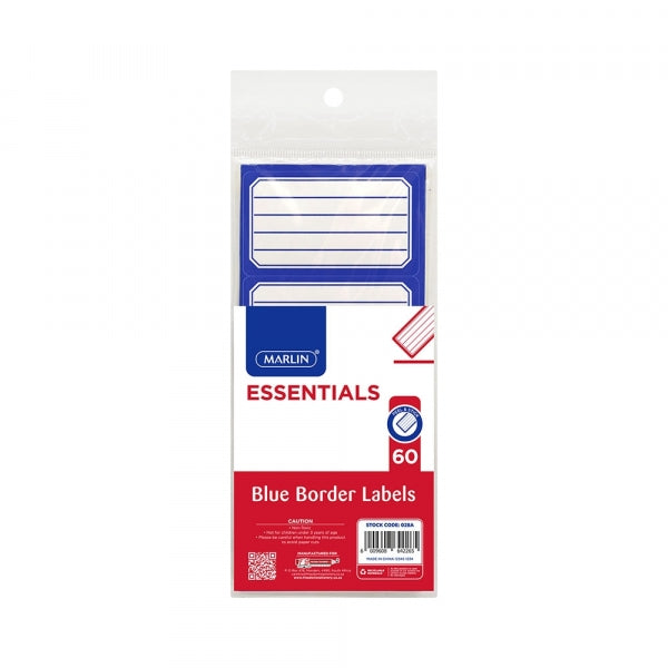 Labels Marlin Blue Border School With Lines 60Pc