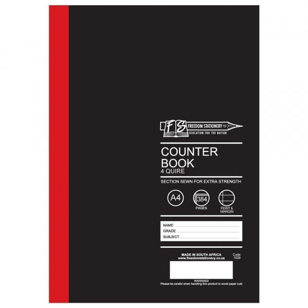 Book Counter Freedom A4 4 Quire 384 Pg F/M