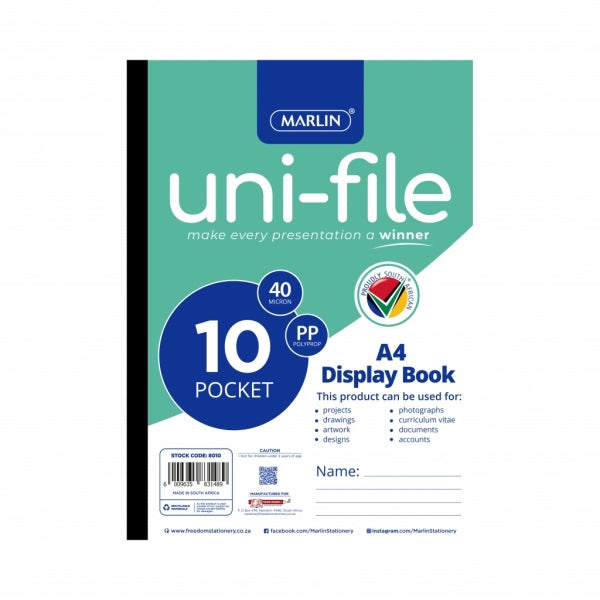 Display File Uni-File Marlin 10 Pocket