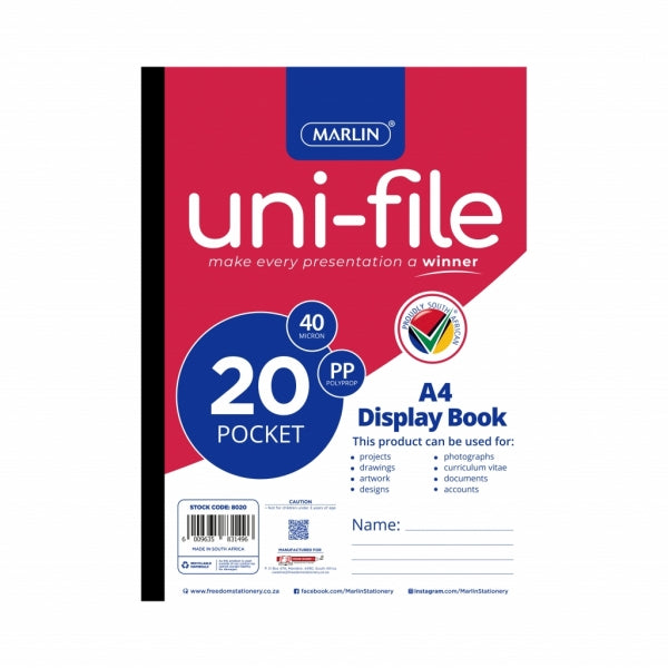 Display File Uni-File Marlin 20 Pocket