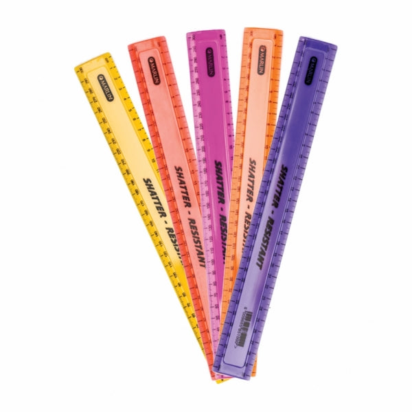 Ruler Marlin 30Cm Shatterproof Assorted Colours