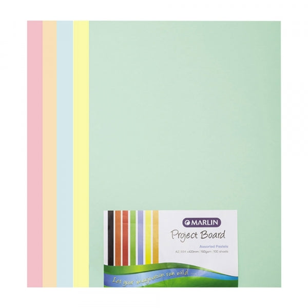Board Project Marlin A2 160Gsm Pastel Assorted 100S