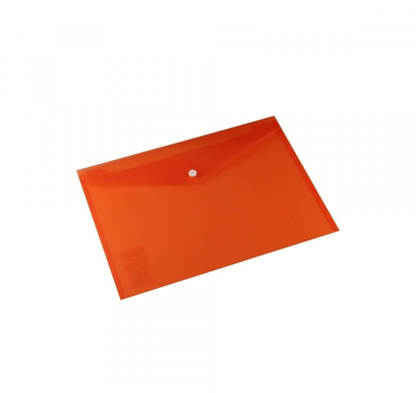 Document Wallet A4 Pp Stud Close Orange