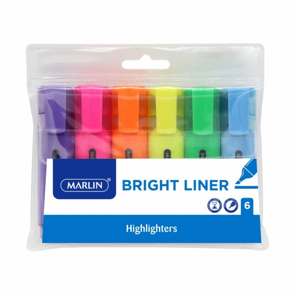 Highlighters Marlin Bright Liners 6 Ass
