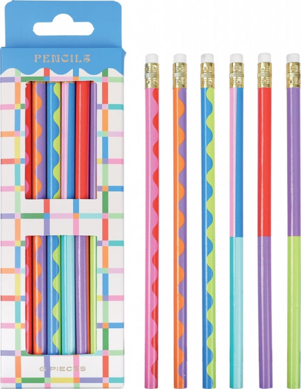 Pencil Interstat Hb Rubber Tip Unsharpened 6Pc Assorted