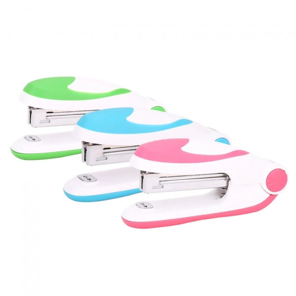 Mini Stapler No10 15 Sheets Plastic Green Blue Pink