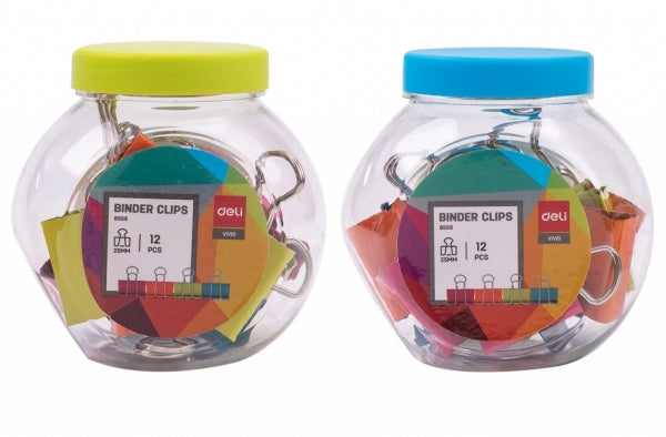 Fold Back Clip 25Mm Orange, Pink, Green, Blue Tub 12'S