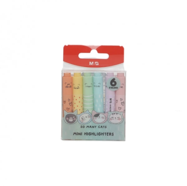 Highlighter Mini M&G Smc 6Pc Pastel Assorted Colours