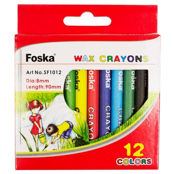 Wax Crayons 12 Colours Foska