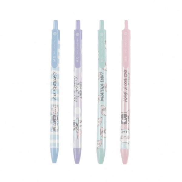 Pen Ballpoint M&G Smc Retractable 0.5Mm Black Pastel Assorted Colours